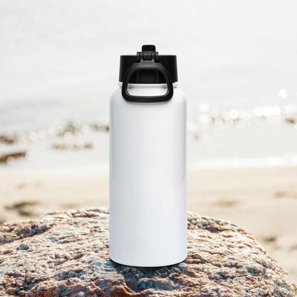 Rafiki Stainless steel water bottle with a straw lid